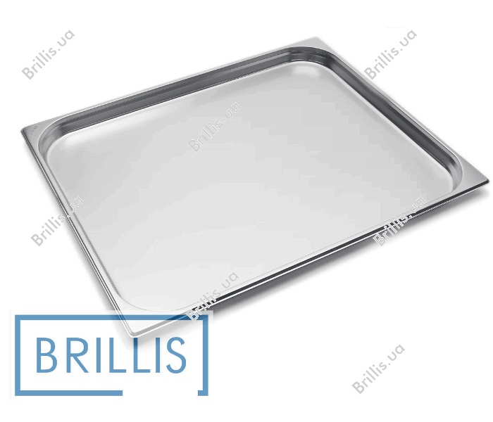 Гастроемкость Brillis н/ж сталь GN 2/1-40 мм (650x530x40мм) - фото № 1