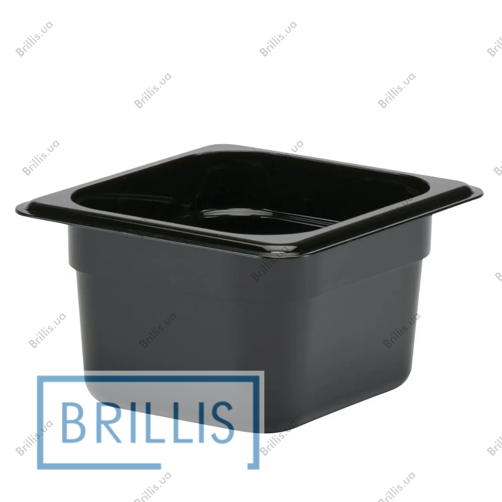Гастроемкость РС 1/6-100 мм с поликарбоната Brillis (159х173х100) черная - фото № 1