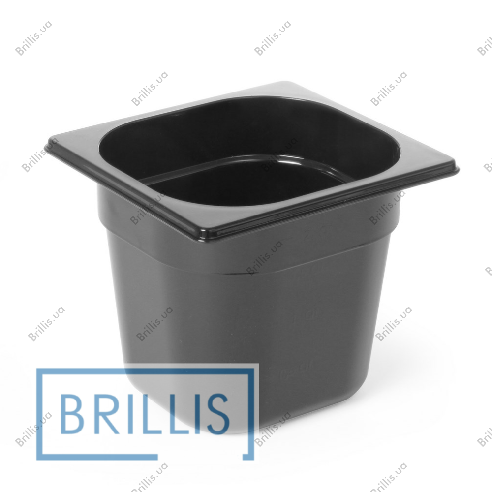 Гастроемкость РС 1/6-150 мм с поликарбоната Brillis (159х173х150) черная - фото № 1
