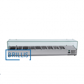 Витрина холодильная для топинга 1,4 м BRILLIS VRX1400/330G - фото № 2