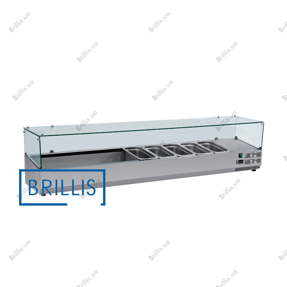 Витрина холодильная для топинга 1,4 м BRILLIS VRX1400/330G - фото № 1