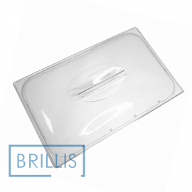 Крышка гастроемкости BRILLIS из поликарбоната GN 1/1, прозрачная купольная 