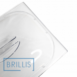 Крышка гастроемкости BRILLIS из поликарбоната GN 1/2, прозрачная купольная - фото № 2