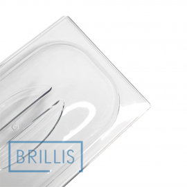 Крышка гастроемкости BRILLIS из поликарбоната GN 1/4, прозрачная купольная - фото № 2