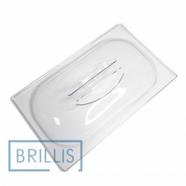 Крышка гастроемкости BRILLIS из поликарбоната GN 1/4, прозрачная купольная
