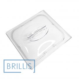 Крышка гастроемкости BRILLIS из поликарбоната GN 1/6, прозрачная купольная