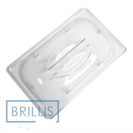 Крышка гастроемкости BRILLIS из поликарбоната GN 1/9, прозрачная купольная
